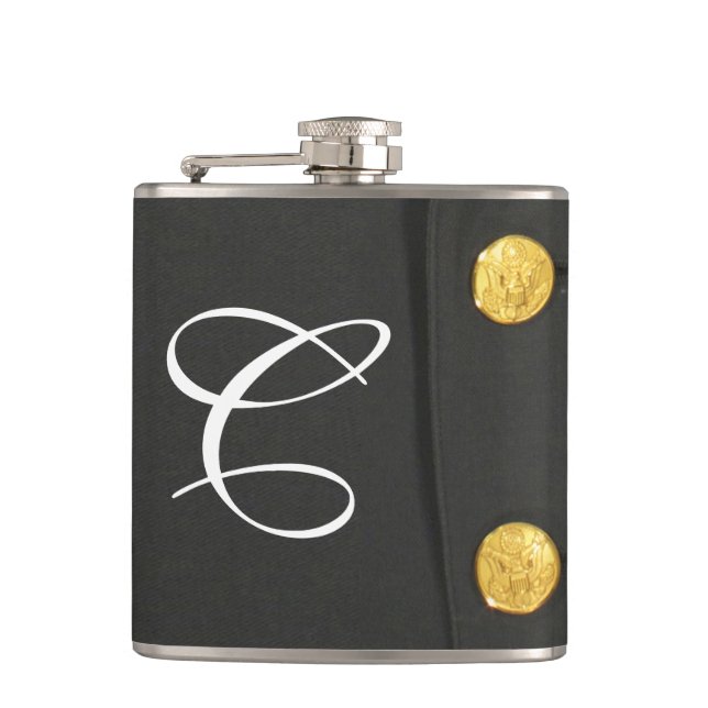 ARMY Class A Uniform Dress Monogram Whiskey Flask Flachmann (Vorderseite)