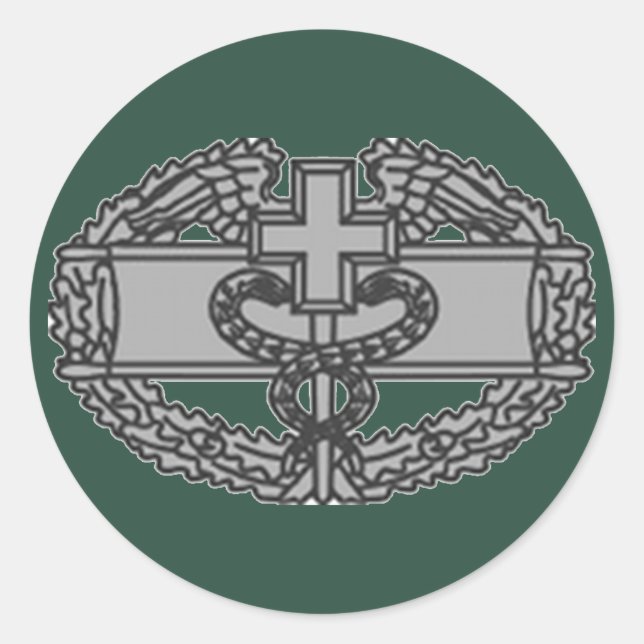 Army Combat Medical Abzeichen Runder Aufkleber (Vorderseite)