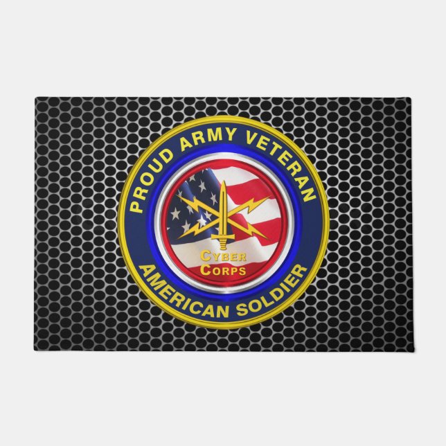 Army Cyber Corps Veteran Fußmatte (Vorderseite)