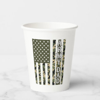 Army Dad Camo Amerikanische Flagge Vintage-Shirt D Pappbecher