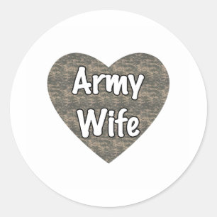 Army Ehefrau ACU Herz Runder Aufkleber