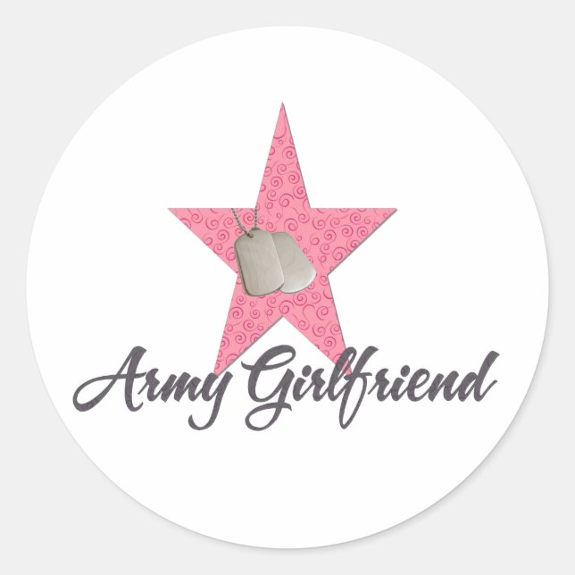 Army Girlfriend Runder Aufkleber (Vorderseite)