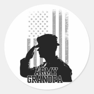 Army Grandpa Runder Aufkleber