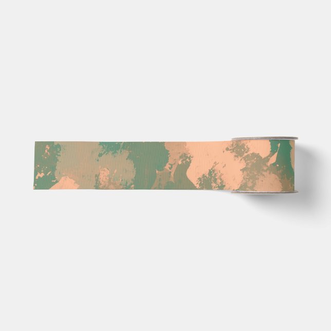 Army Green Abstrakt Floral Party Ribbon Ripsband (Vorderseite)