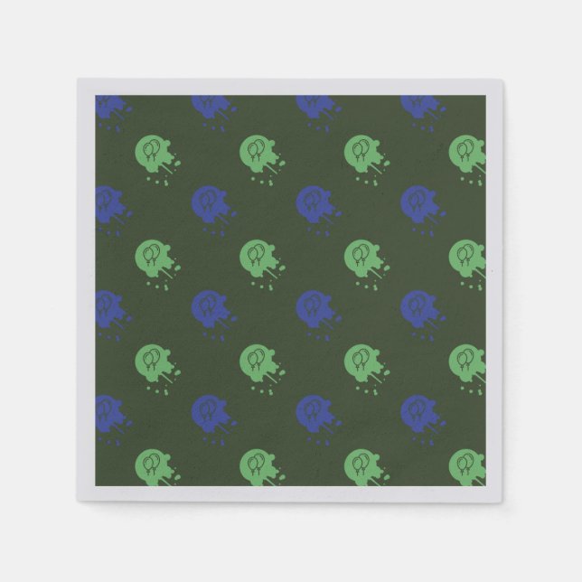 Army Green & Blue Paintball Party Serviette (Vorderseite)