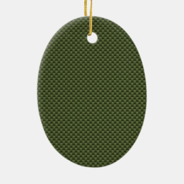 Army Green Carbon Fiber Style Print Keramikornament (Hinten)