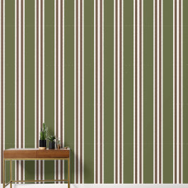 Army Green & Chocolate Brown Double Rugby Stripe  Tapete