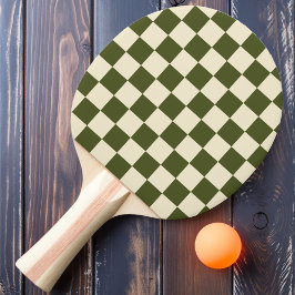 Army Green & Cream Schachbrett Tischtennis Schläger