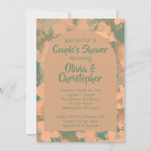 Army Green Floral Couples Dusche Brunch Einladung