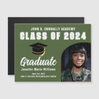 Army Green Graduate Foto 2024 Abschluss Magnet