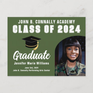 Army Green Graduate Foto 2024 Graduation Party Postkarte
