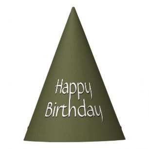 Army Green Happy Birthday Party Hat Partyhütchen