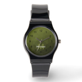 Army Green Oliven Gefälle geometrische Mesh Monogr Armbanduhr