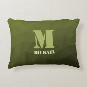 Army Green Oliven geometric mesh muster Monogram Dekokissen