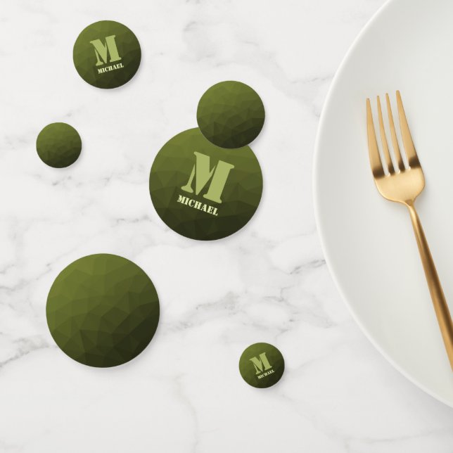 Army Green Oliven geometric mesh muster Monogram Konfetti (Gruppe)
