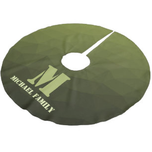 Army Green Oliven geometric mesh muster Monogram Polyester Weihnachtsbaumdecke