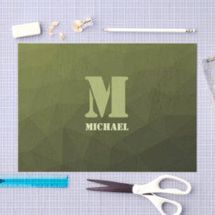Army Green Oliven geometric mesh muster Monogram Seidenpapier