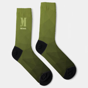 Army Green Oliven geometric mesh muster Monogram Socken