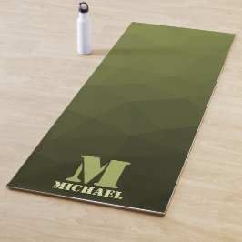 Army Green Oliven geometric mesh muster Monogram Yogamatte