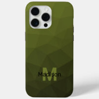Army green ombre geometrisches Maschenmuster Monog