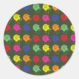 Army Green Paintball Party Balloon Pattern Runder Aufkleber