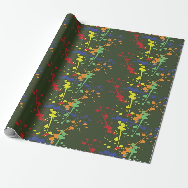Army Green Paintball Party Spritzer Geschenkpapier (Ungerollt)