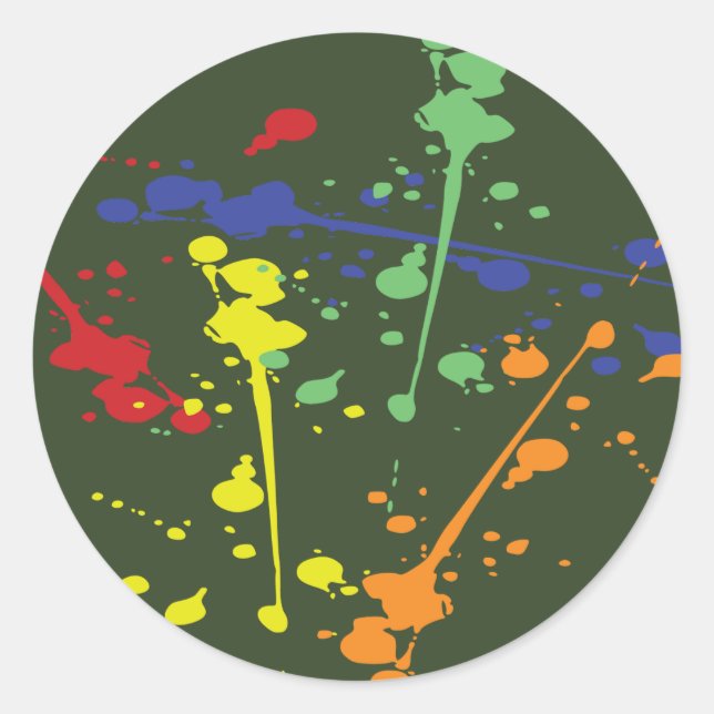 Army Green Paintball Party Spritzer Runder Aufkleber (Vorderseite)