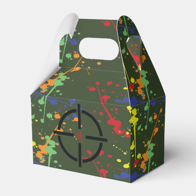 Army Green Paintball Party Spritzer Ziel Geschenkschachtel (Vorderseite)