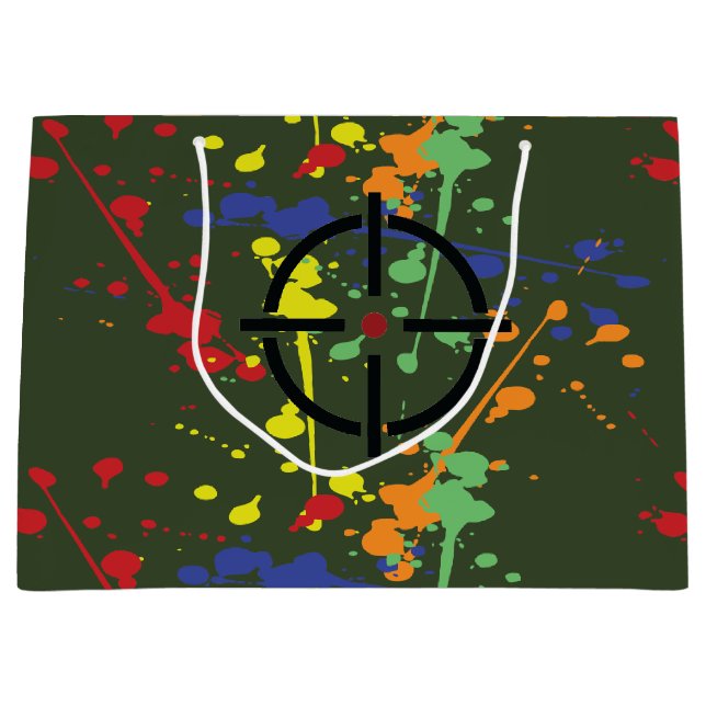 Army Green Paintball Party Spritzer Ziel Große Geschenktüte (Vorderseite)