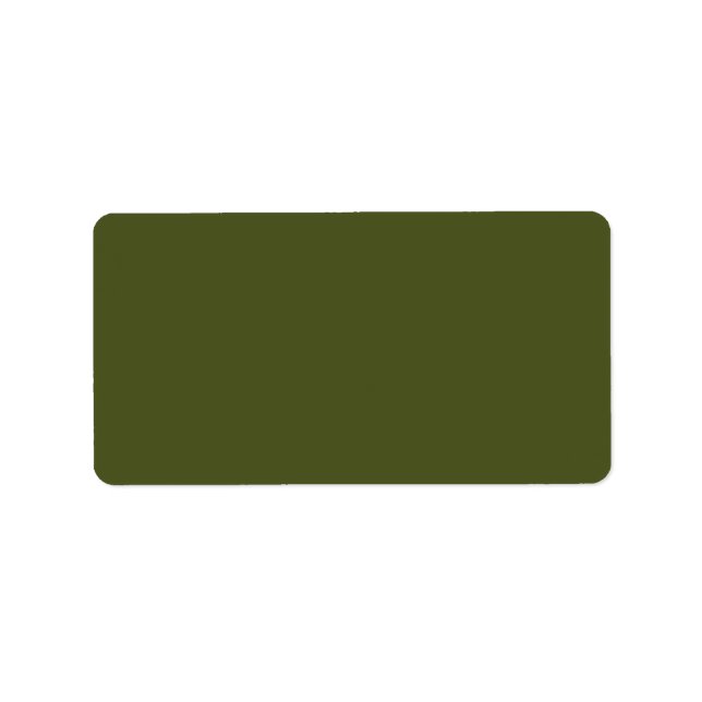 Army Green Solid Color Adressaufkleber (Vorne)