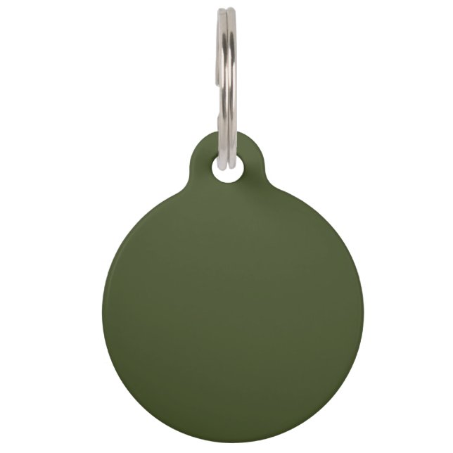 Army Green Solid Color Haustiermarke (Vorderseite)