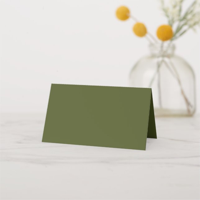 Army Green Solid Color Platzkarte (Vorderseite)