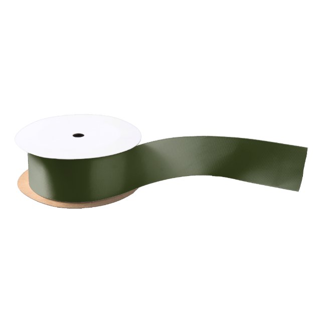 Army Green Solid Color Satinband (Spule)
