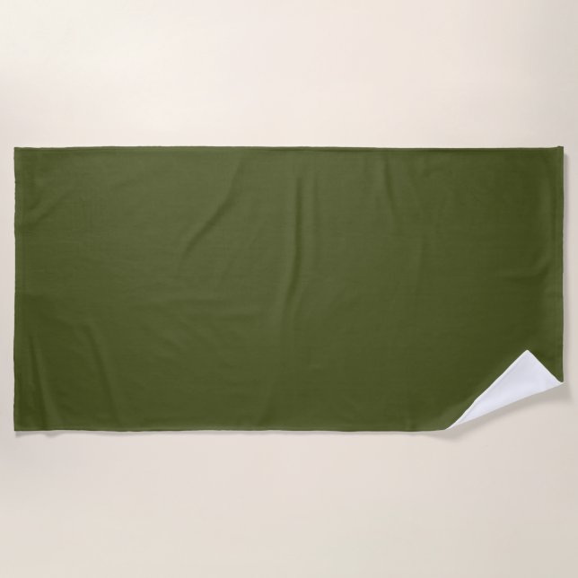 Army Green Solid Color Strandtuch (Vorderseite)