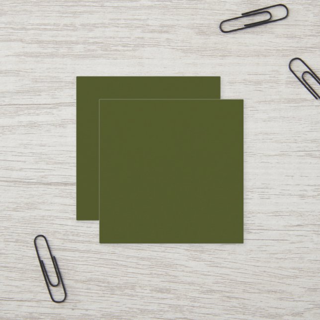 Army Green Square Business Card Quadratische Visitenkarte (Vorderseite/Rückseite Beispiel)