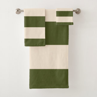 Army Green Stripes Badhandtuch Set