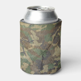 Army Green Woodgrain und Camouflage Print Dosenkühler