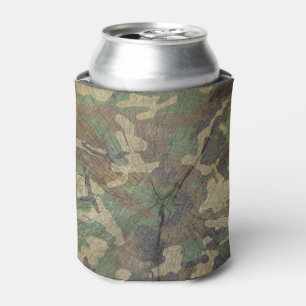 Army Green Woodgrain und Camouflage Print Dosenkühler