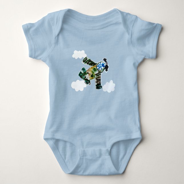 Army Jet "Kunst von Kindern" Baby Strampler (Vorderseite)