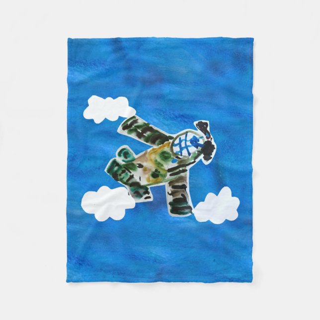 Army Jet "Kunst von Kindern" Fleecedecke (Vorderseite)