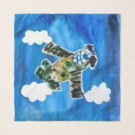 Army Jet "Kunst von Kindern" Schal<br><div class="desc">Army Jet "Kunst von Kindern" Militärisches Flugzeug Wolkenbild von 5-jährigem Jungen</div>