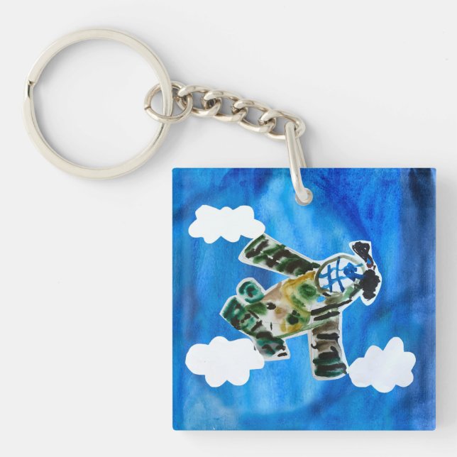 Army Jet "Kunst von Kindern" Schlüsselanhänger (Vorderseite)