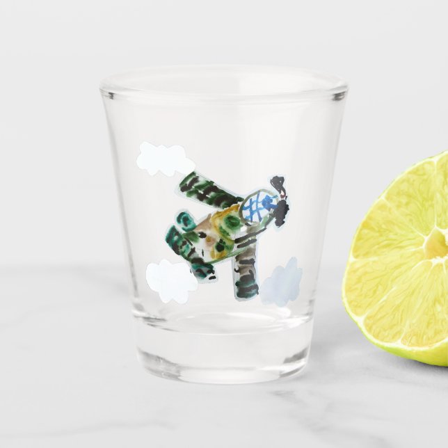 Army Jet "Kunst von Kindern" Schnapsglas (Vorderseite)
