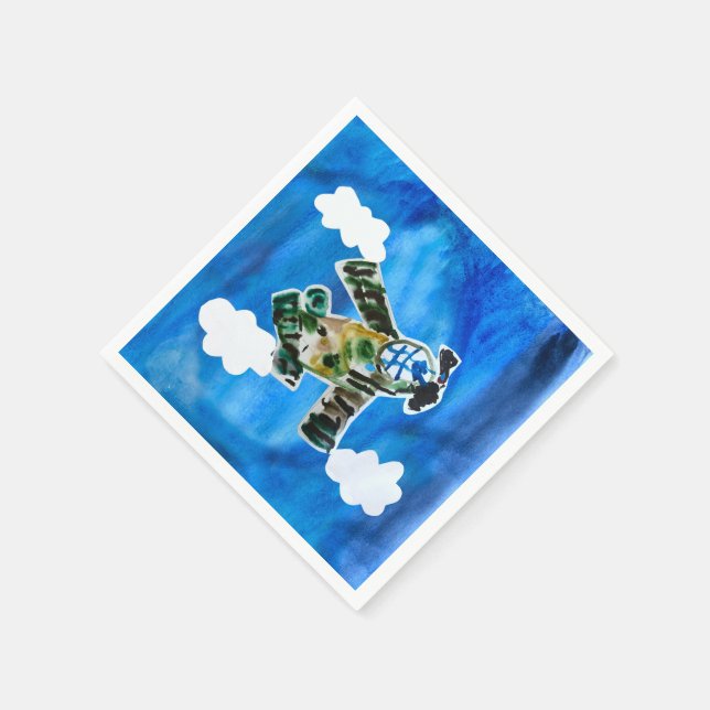 Army Jet "Kunst von Kindern" Serviette (Ecke)