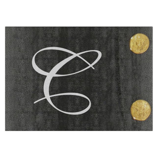 ARMY-Klasse A-einheitliches Monogramm-Glasspanbret Schneidebrett (Vorderseite)