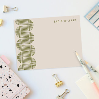 Army Lombard Wavy Lines Modern Stationery Card Mitteilungskarte