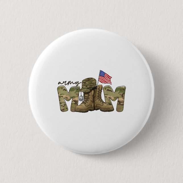 Army Mama Camourflage Mütter Day Mama Patriotic Us Button (Vorderseite)