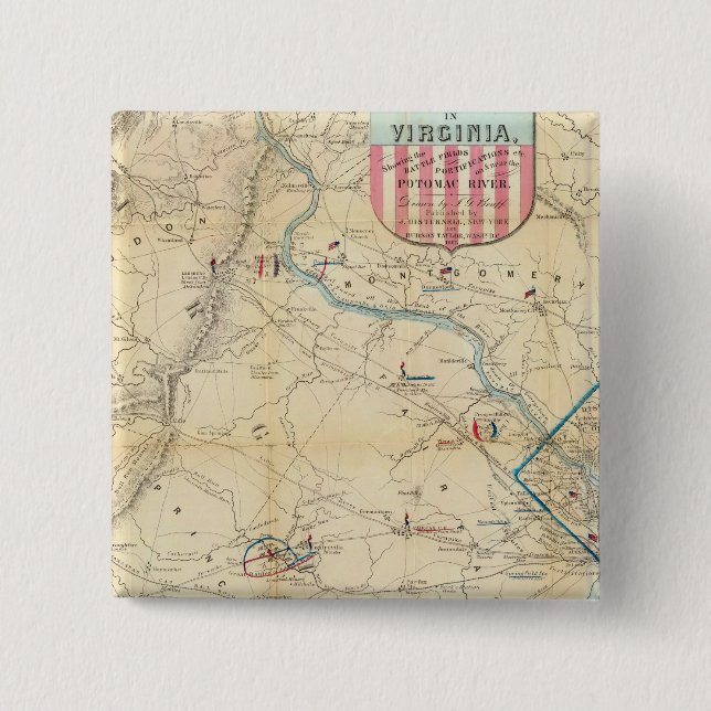 Army Map of the Seat of War in Virginia Button (Vorderseite)