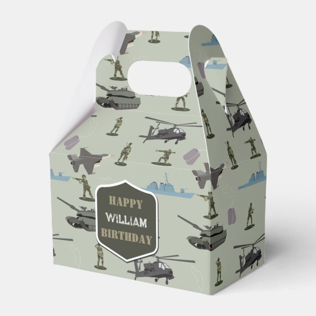 Army Military Camouflage Green Camo Birthday Geschenkschachtel (Vorderseite)