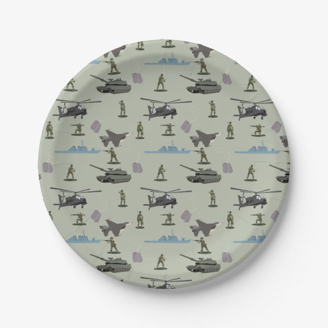 Army Military Camouflage Green Camo Birthday Pappteller (Vorderseite)